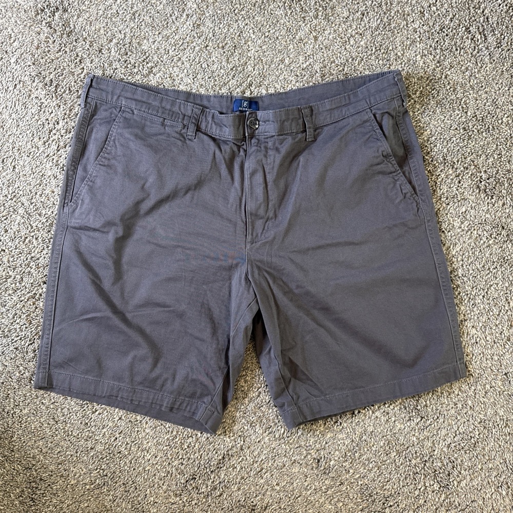 George Men's Chino Flat Front Shorts 9.5" Inseam Size 40